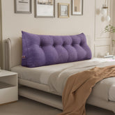 Large Bolster Triangular Backrest Reading Pillow Linen—Purple